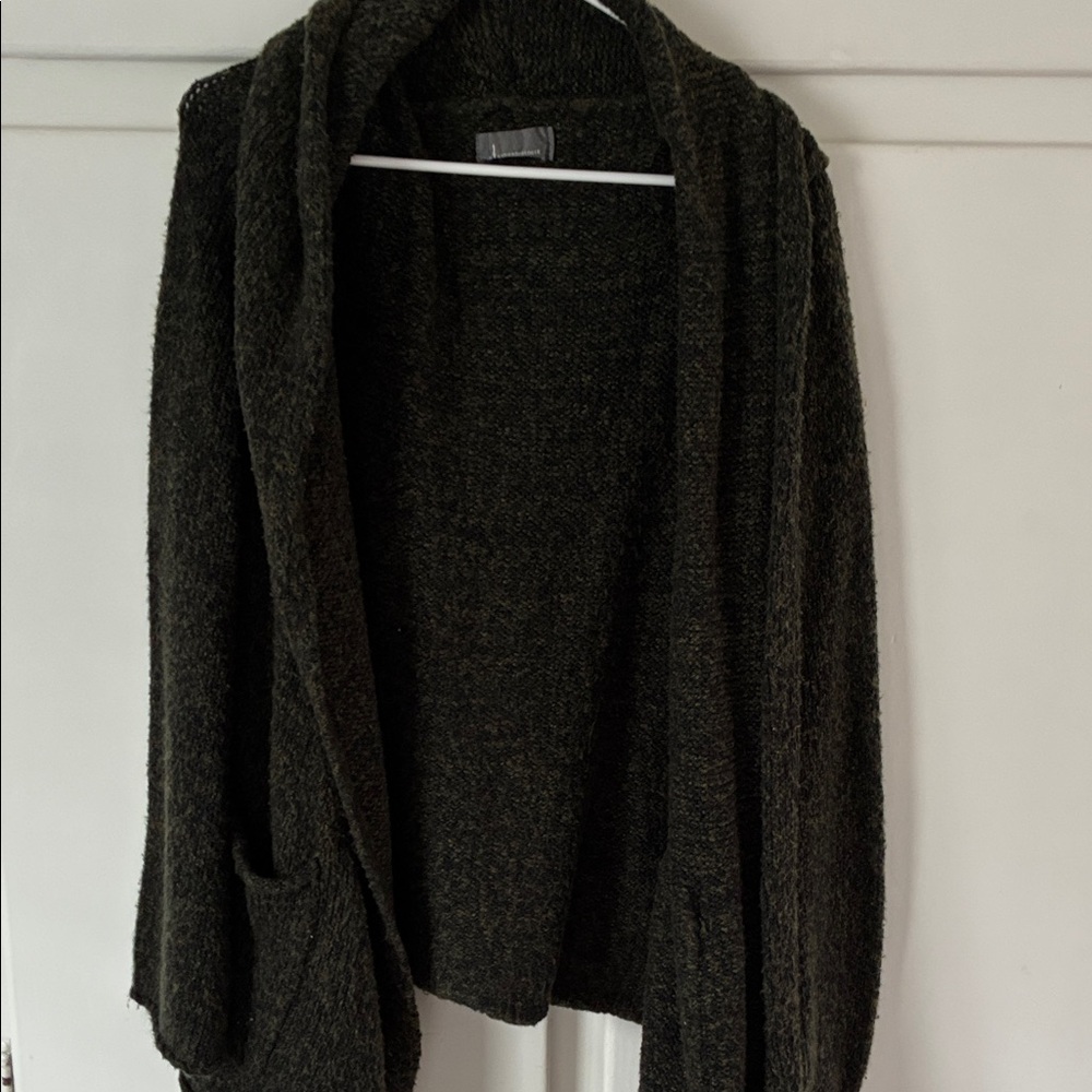 Anthropologie Dark Gray Open-Front Cardigan
